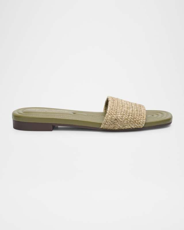 Ellie Woven Flat Slide Sandals